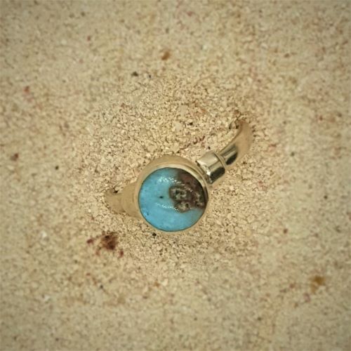 Larimar Art Ring, klein und fein