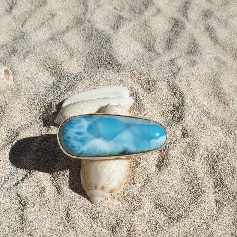 Unikat: Larimar Ring in AAA Qualität - VERKAUFT -