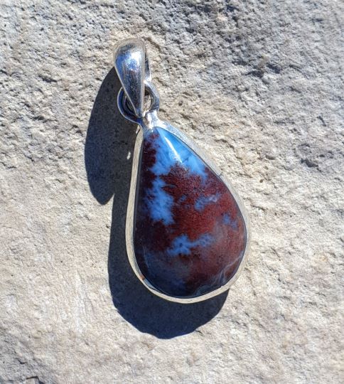 Kleiner Larimar Art Anhänger, beidseitig tragbar  