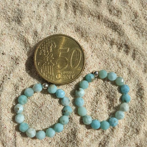 WOW: Larimar-Ring , facettiert und elastisch