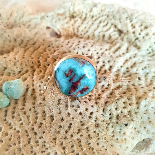 Larimar Art Ring, rund 