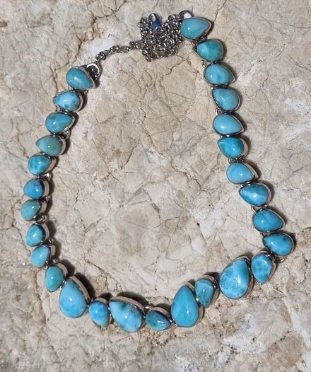 Unikat: Larimartropfen Collier