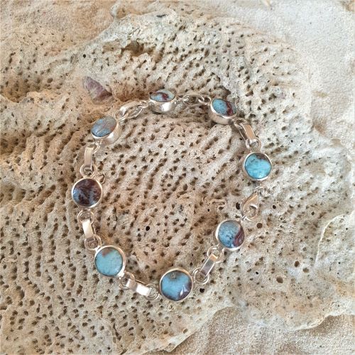 Larimar-Art Armband, rund - VERKAUFT -