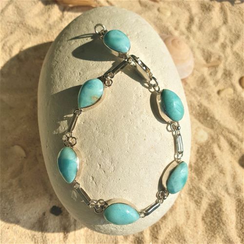 Larimar-Armband Tropfenform 