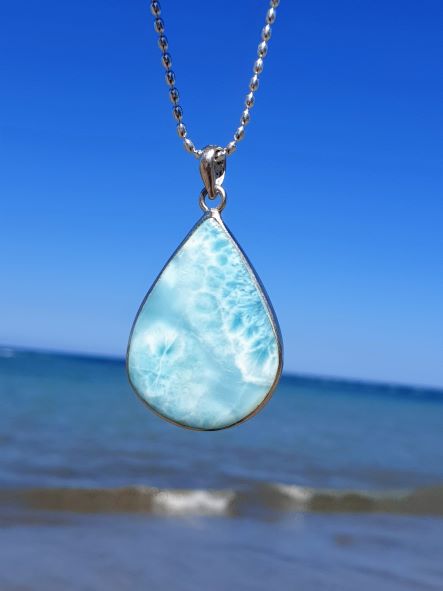 Larimar Anhänger, beidseitig tragbar -VERKAUFT -