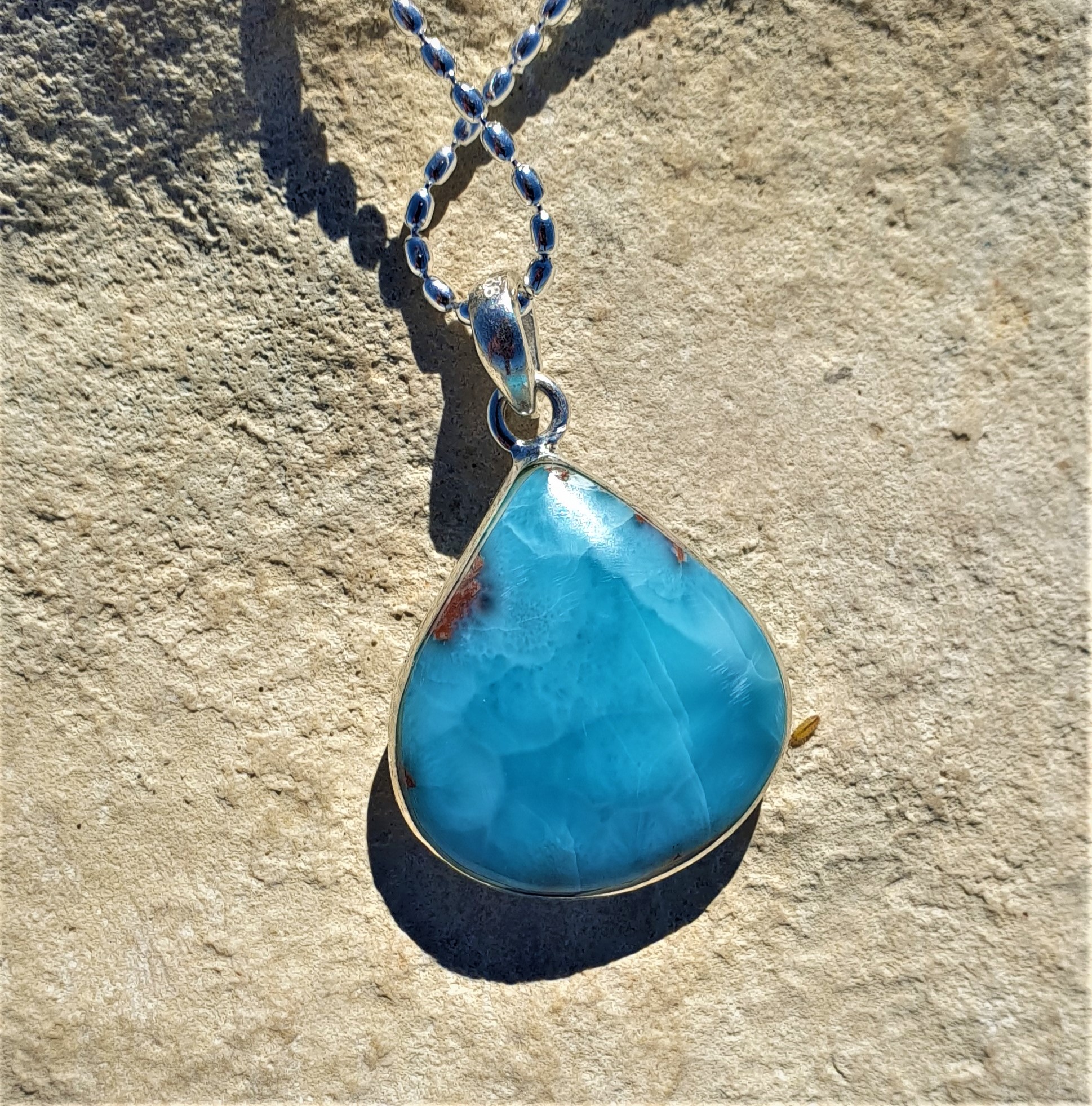 Larimar Art Anhänger, beidseitig tragbar -VERKAUFT -