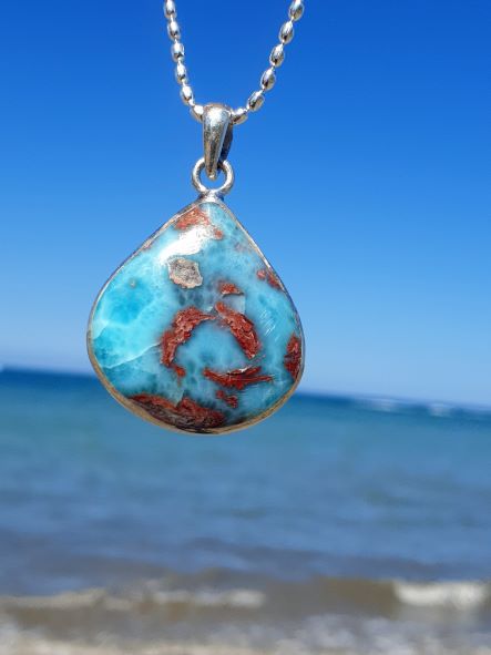 Larimar Art Anhänger, beidseitig tragbar -VERKAUFT -