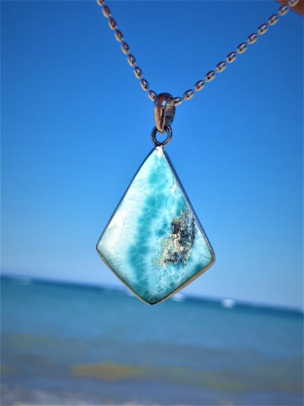 Larimar Art Anhänger, beidseitig tragbar  