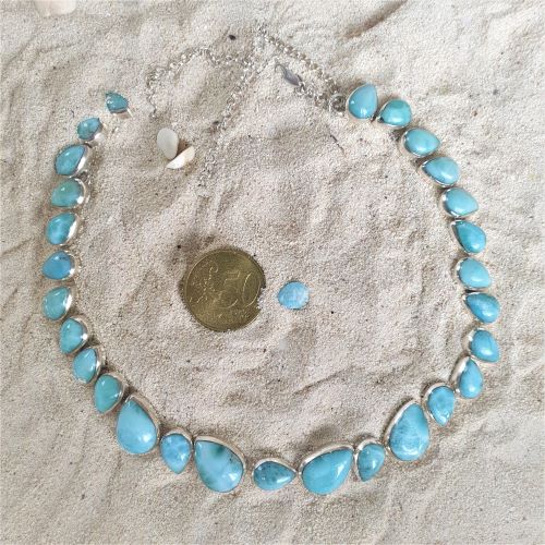 Unikat: Larimartropfen Collier