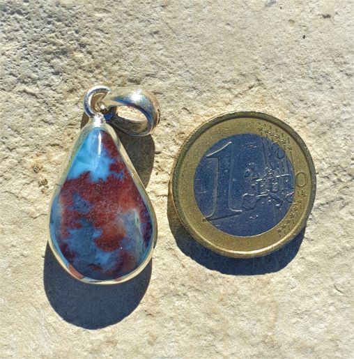 Kleiner Larimar Art Anhänger, beidseitig tragbar  