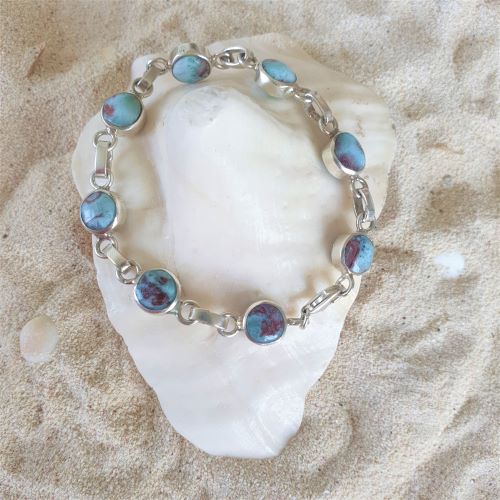 Larimar-Art Armband, rund - VERKAUFT -