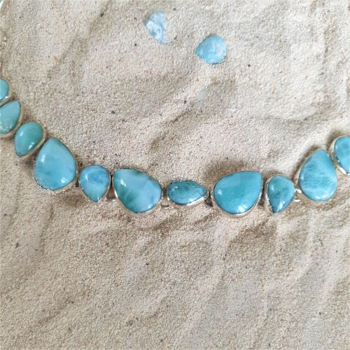 Unikat: Larimartropfen Collier