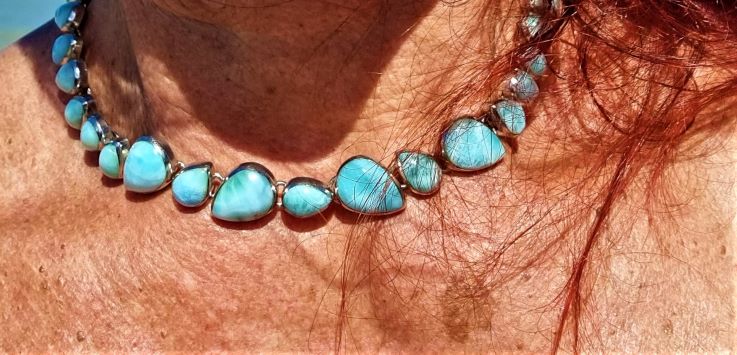 Unikat: Larimartropfen Collier