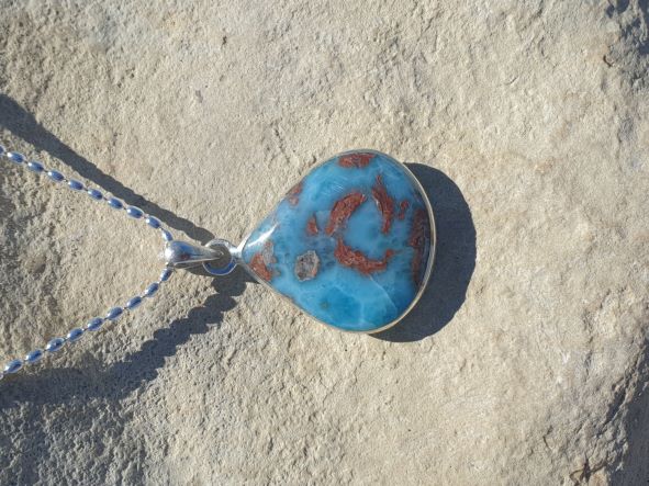 Larimar Art Anhänger, beidseitig tragbar -VERKAUFT -