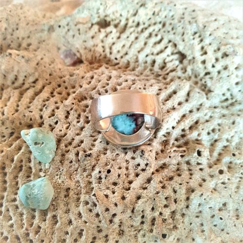Larimar Art Ring, rund 