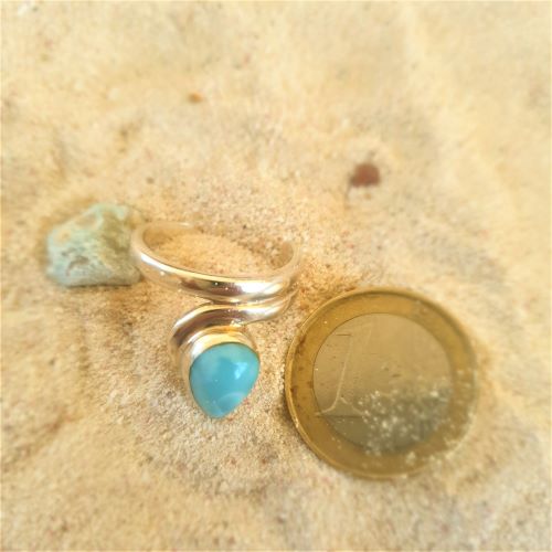 Larimar Ring als Schlange geformt 