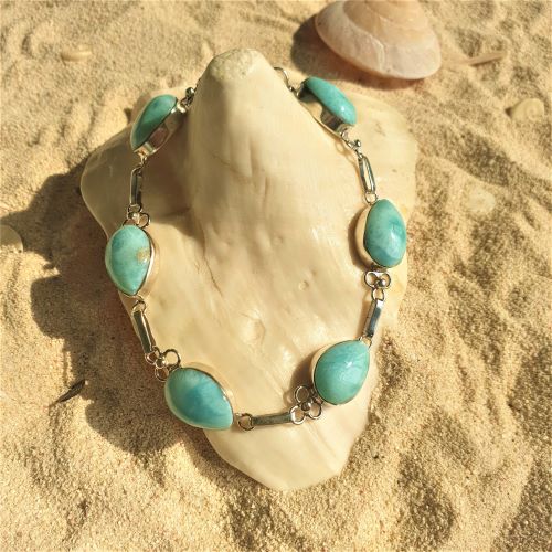 Larimar-Armband Tropfenform 