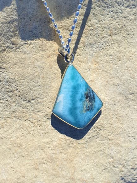 Larimar Art Anhänger, beidseitig tragbar  