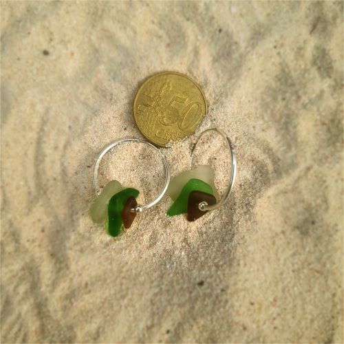 Creolen mit buntem Seeglas 