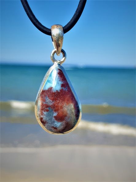 Kleiner Larimar Art Anhänger, beidseitig tragbar  