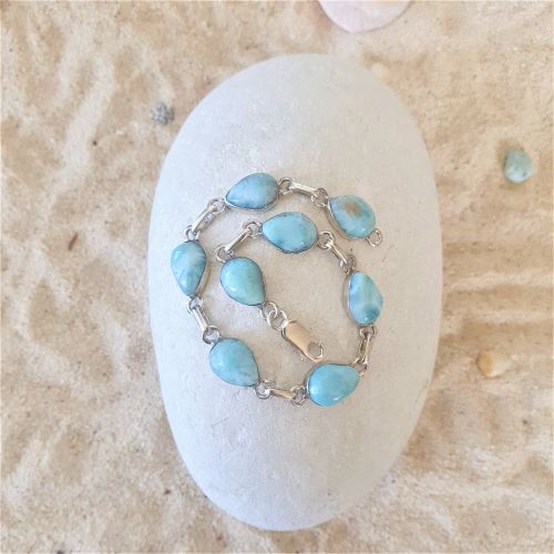 Larimar-Armband, kleine Tropfenform  -VERKAUFT -